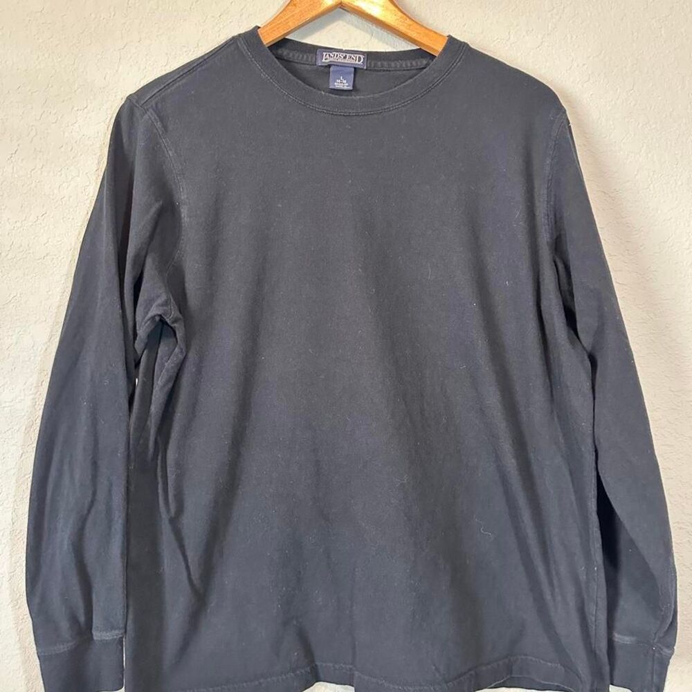 Lands-end Women Black T-shirt